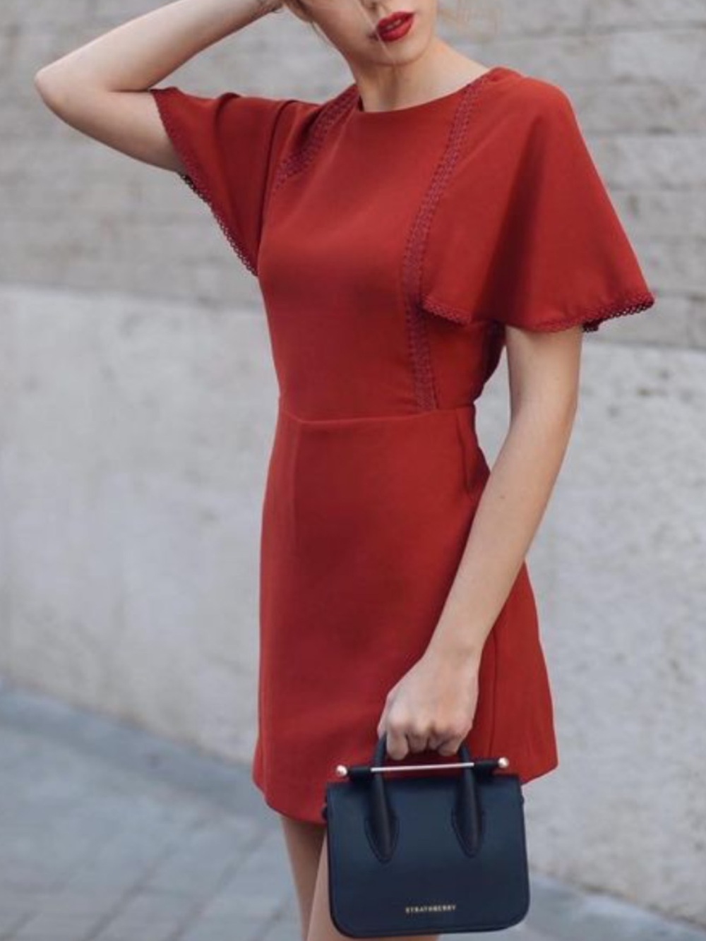 Zara Rust Red Flutter Sleeve Open Back Skort Romper Size Medium